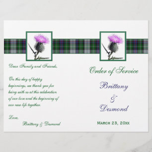 Tartan och Thistle Order of Service Linen Cover