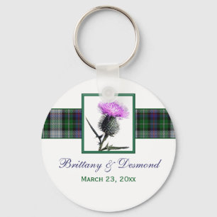 Tartan- och Thistlebröllopfavör Keychain Nyckelring