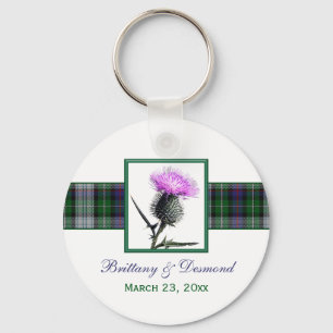 Tartan och Tistel Bröllopsfavorit Nyckelring
