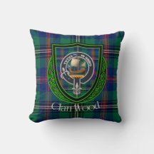 Tartan och vapensköld för skotska klanen Wood