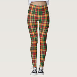 Tartan Orange Grön Rutig Leggings