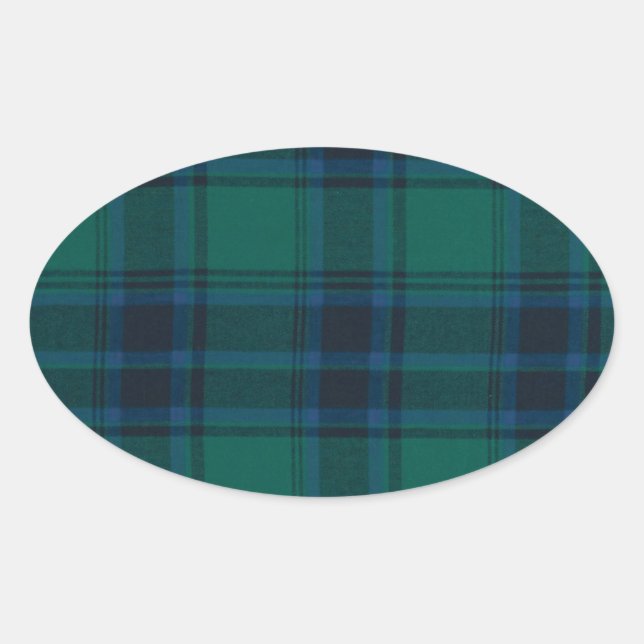 Tartan Oval Stickers Ovalt Klistermärke (Framsida)