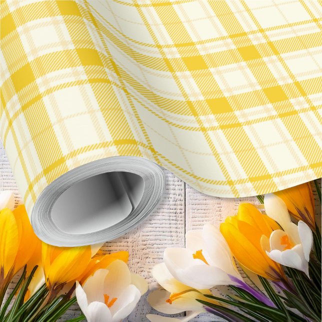 Tartan - Pastel Gult till Mörk Gult Presentpapper (Tartan - Pastel Yellow to Dark Yellow Wrapping Paper by Leapfroglisics Shop)