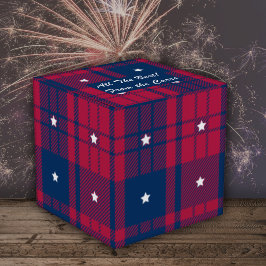 Tartan - Patriotic - Red Blue White Stars Classic Presentaskar