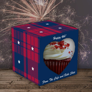 Tartan - Patriotic - Red Blue White Stars Heart Presentaskar