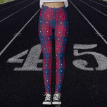 Tartan - Patriotic - Red Blue White Stars Leggings<br><div class="desc">Tartan i old glory,  old glory blå och vita stjärnor. Kan ges i nästan vilken tillfälle som helst. Andra tillgängliga färgrutor. Du kan välja att använda verktyg för att lägga till text om du vill.</div>