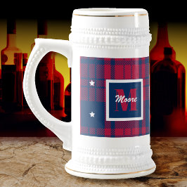 Tartan - Patriotic - Red Blue White Stars Sejdel