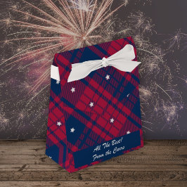 Tartan - Patriotic - Red Blue White Stars - Tält Presentaskar