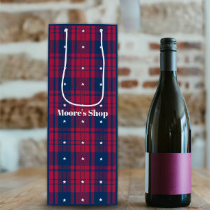 Tartan - Patriotisk - Röda Blå Vita Stjärnor