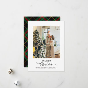 Tartan Photo med god jul-skript Julkort