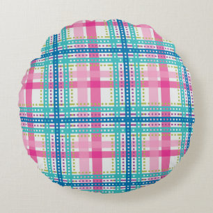 Tartan plädmönster rund kudde