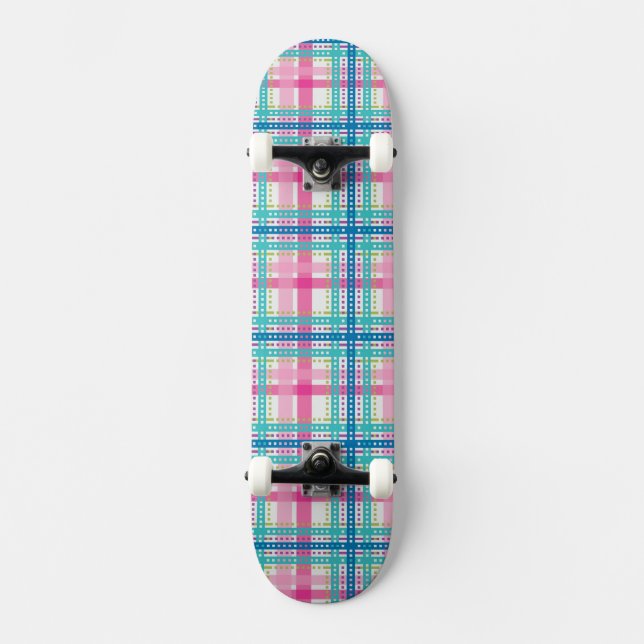 Tartan plädmönster skateboard bräda 21,5 cm (Framsida)