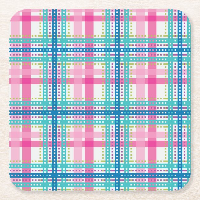 Tartan plädmönster underlägg papper kvadrat (Framsidan)