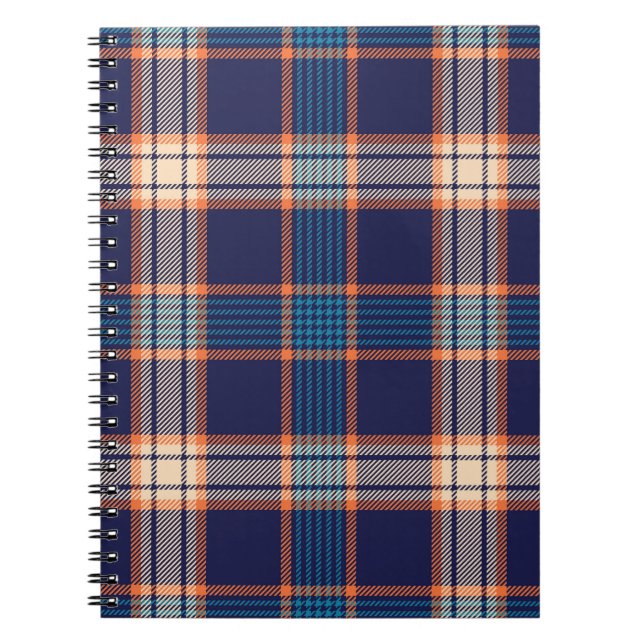 Tartan plaid, färglös marin struktur. anteckningsbok (Framsidan)
