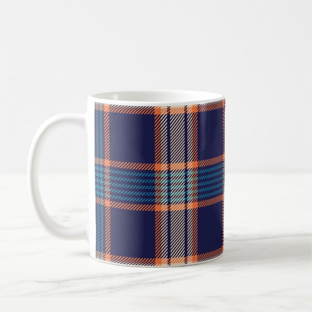 Tartan plaid, färglös marin struktur. kaffemugg (Vänster)