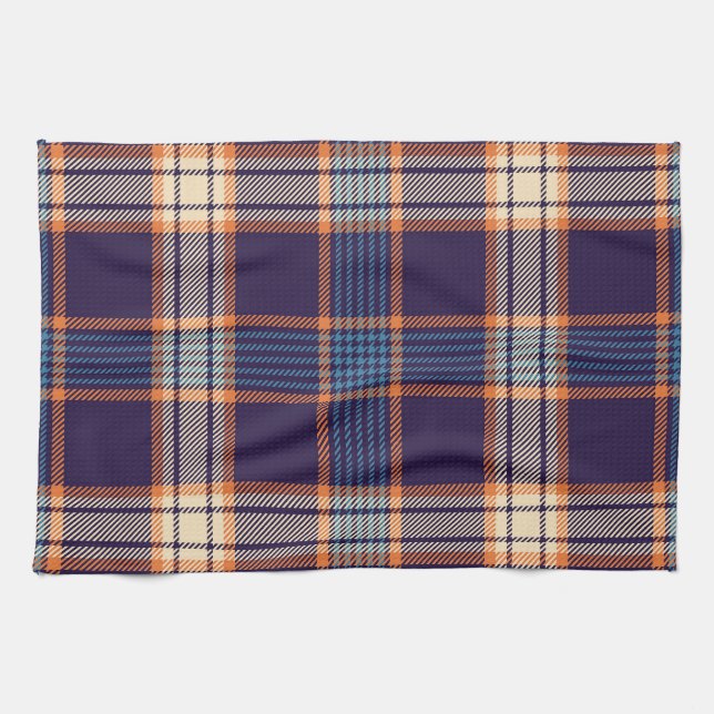 Tartan plaid, färglös marin struktur. kökshandduk (Horisontell)