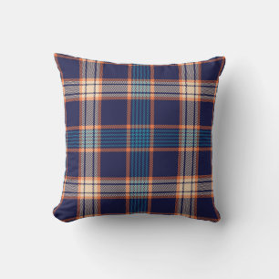 Tartan plaid, färglös marin struktur. kudde
