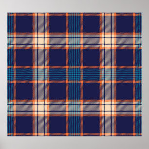 Tartan plaid, färglös marin struktur. poster