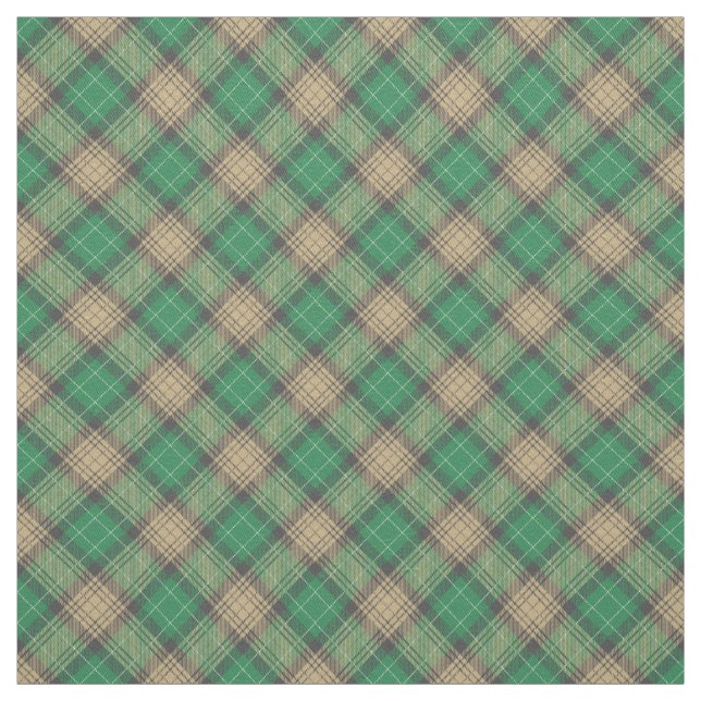 Tartan plaid grönt och grått retro mönster skotska tyg (Provkarta)