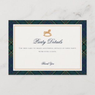 Tartan Plaid Gunghäst Detaljer Infogad Kort