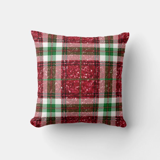 Tartan-plaid jul Dekorativ kudde (Framsida)