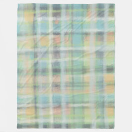 Tartan plaid modern pastel gult blue grått grönt fleecefilt