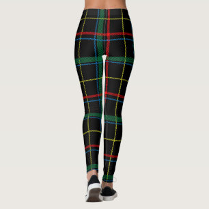 Tartan plaid mönster, grönt och rött. leggings