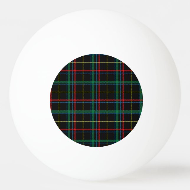 Tartan plaid mönster, grönt och rött. pingisboll (Framsidan)