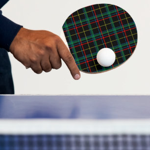Tartan plaid mönster, grönt och rött. pingisracket