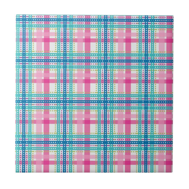 Tartan, plaid mönster kakelplatta (Framsidan)