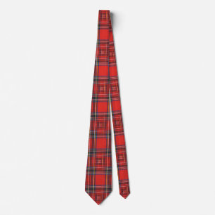 Tartan plaid mönster royal röd väv slips