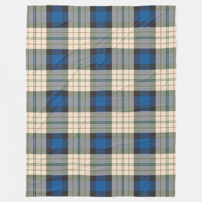Tartan plaid mönster - traditionell blå beige fleecefilt (Framsidan)