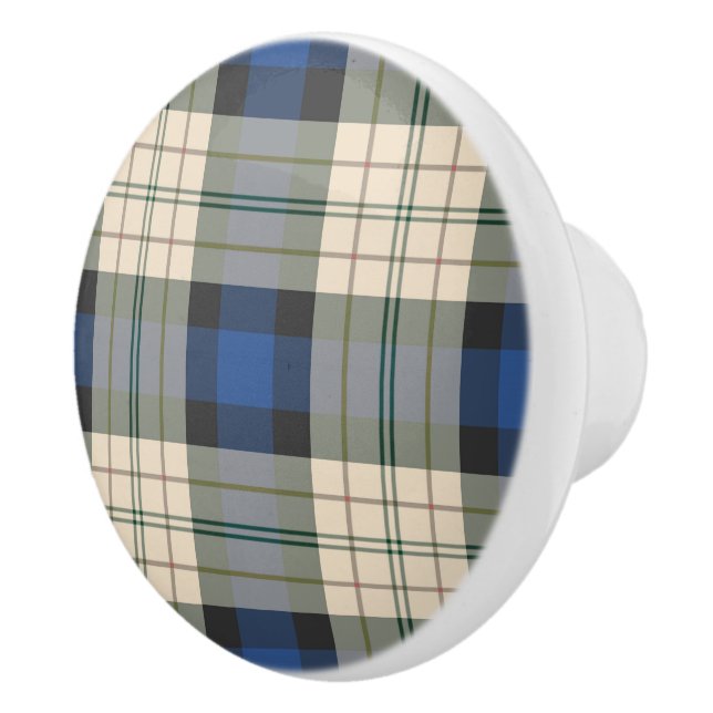 Tartan plaid mönster - traditionell blå beige knopp (Höger)