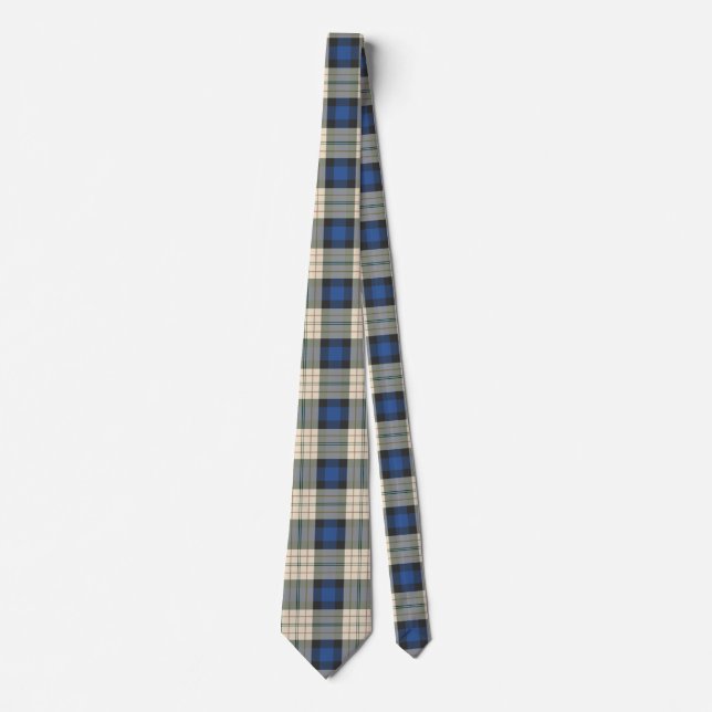 Tartan plaid mönster - traditionell blå beige slips (Framsida)