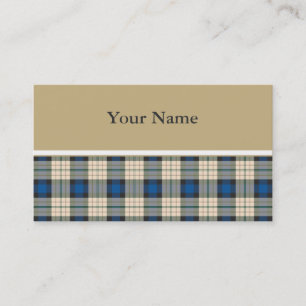 Tartan plaid mönster - traditionell blå beige visitkort