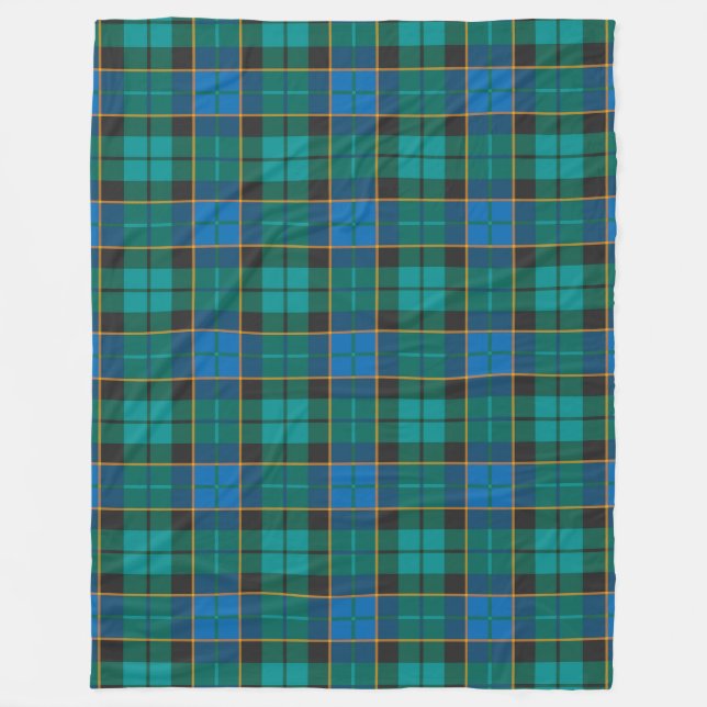Tartan plaid mönster - traditionell blå grönt fleecefilt (Framsidan)