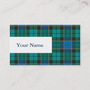 Tartan plaid mönster - traditionell blå grönt visitkort