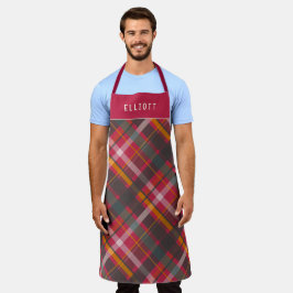 Tartan Plaid Patterned Red Yellow Personalized