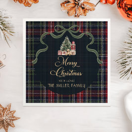Tartan Plaid Preppy Julfest Servetter