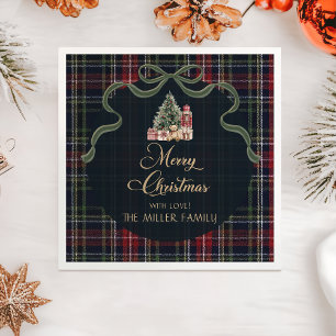 Tartan Plaid Preppy Julfest Servetter