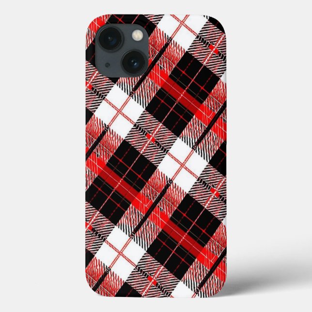 Tartan Plaid Red and Black iPhone / iPad case (Baksida)