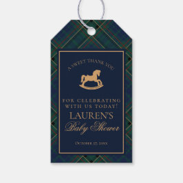 Tartan Plaid Rocking Horse Baby Shower Favors Presentetikett