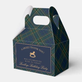 Tartan Plaid Rocking Horse Birthday Favor Box Presentaskar
