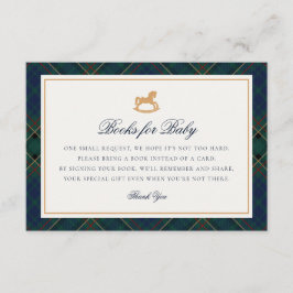 Tartan Plaid Rocking Horse Books for Baby Card Tilläggskort