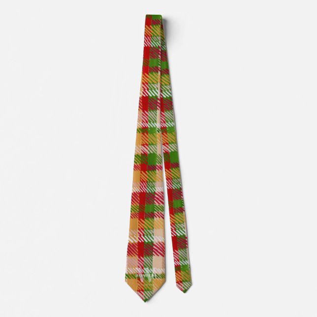 Tartan Plaid Skräddarsydd Monogrammerad Fest Slips (Framsida)