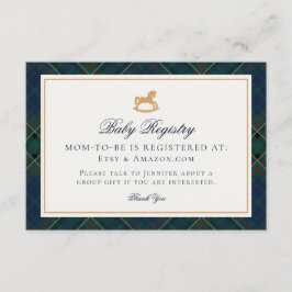 Tartan Plaid Vintage Rocking Horse Registry Tilläggskort