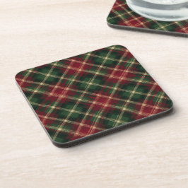 Tartan Plain Festive Hard Plastic Coaster Set Underlägg