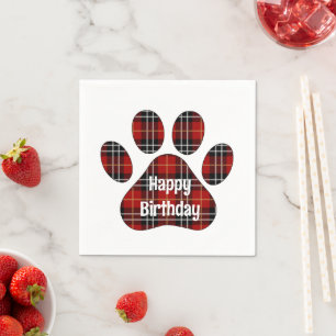 Tartan Play Birthday Tassavtryck Pappersservett