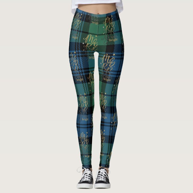 Tartan Play Campbell Merry och Bright jul Leggings (Framsida)