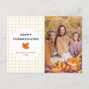 Tartan Play Foto för hösten happy thanksgiving Helg Vykort